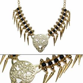 art: 2809-4490 Collar de cadenas c/Puas y Tigre